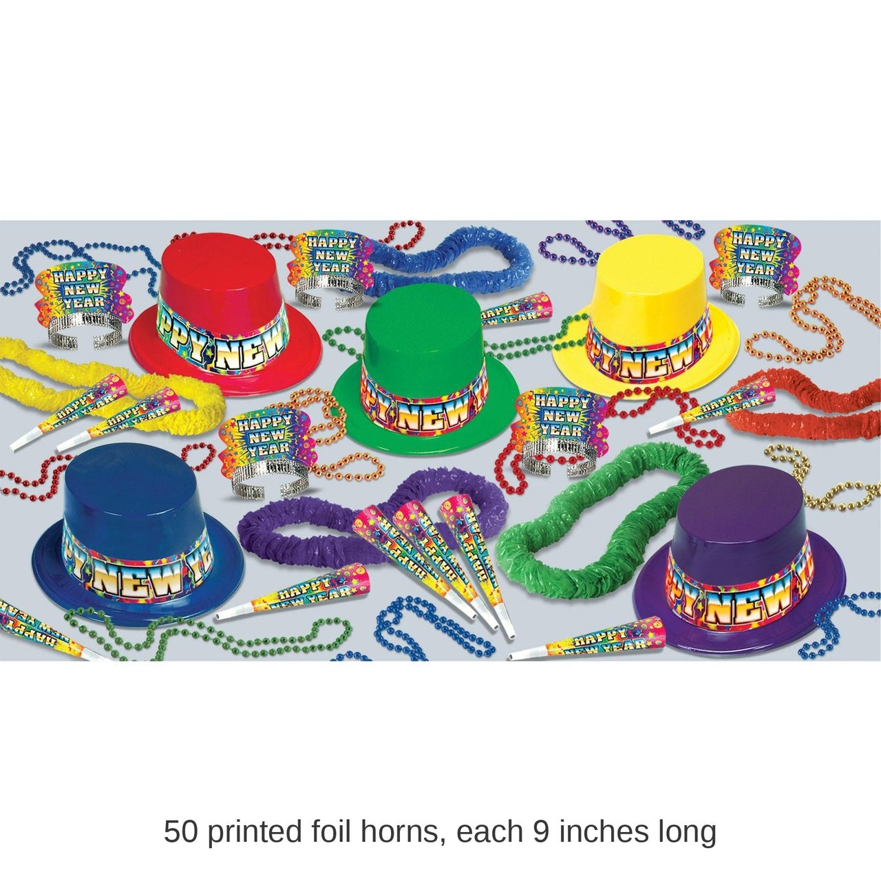 Rainbow Blast New Year's Eve Party Kit for 50 People