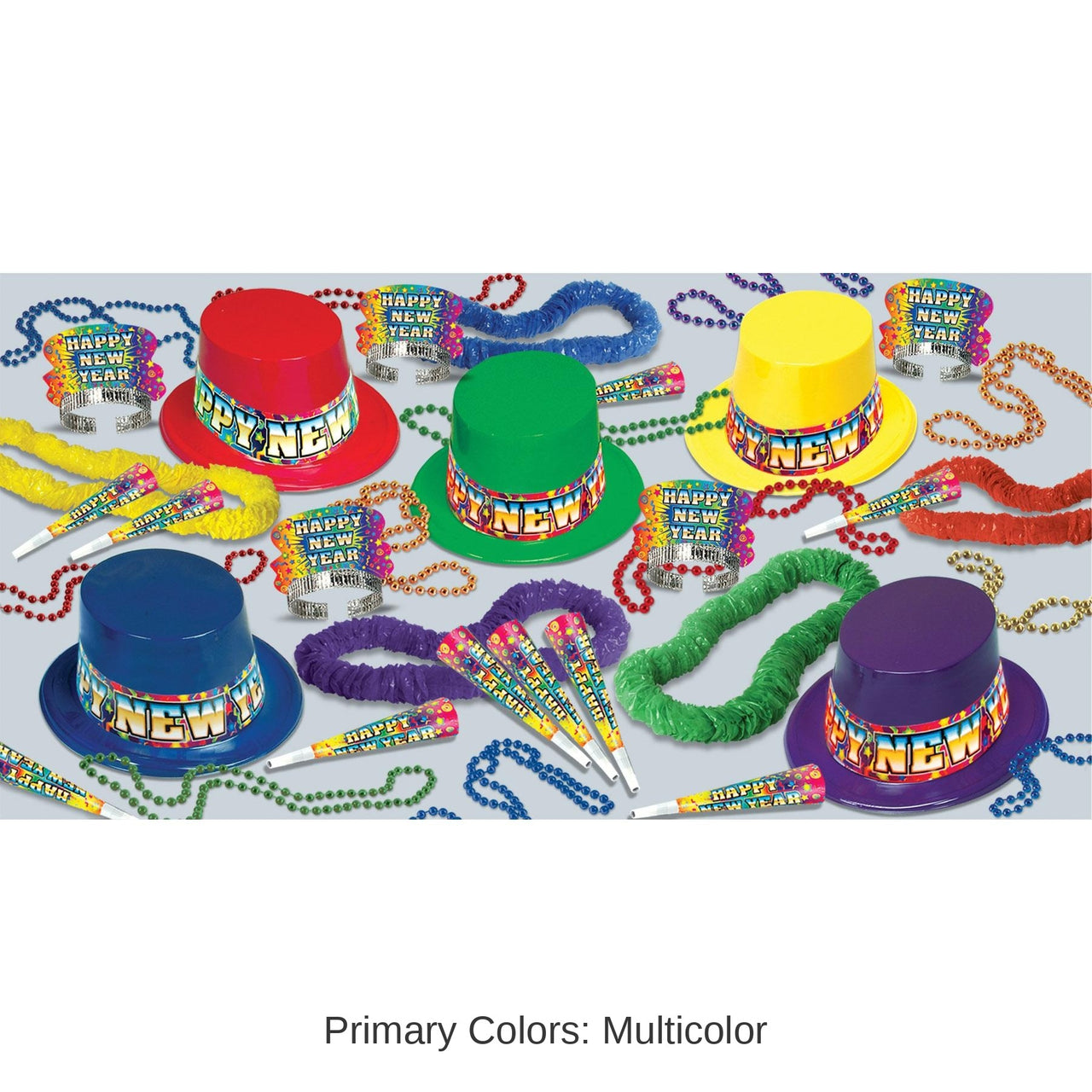 Rainbow Blast New Year's Eve Party Kit for 50 People