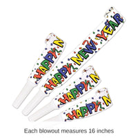 192 Pack Bulk Packaged Happy New Year Blowouts