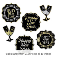 72 Pack Bulk New Year Cutouts