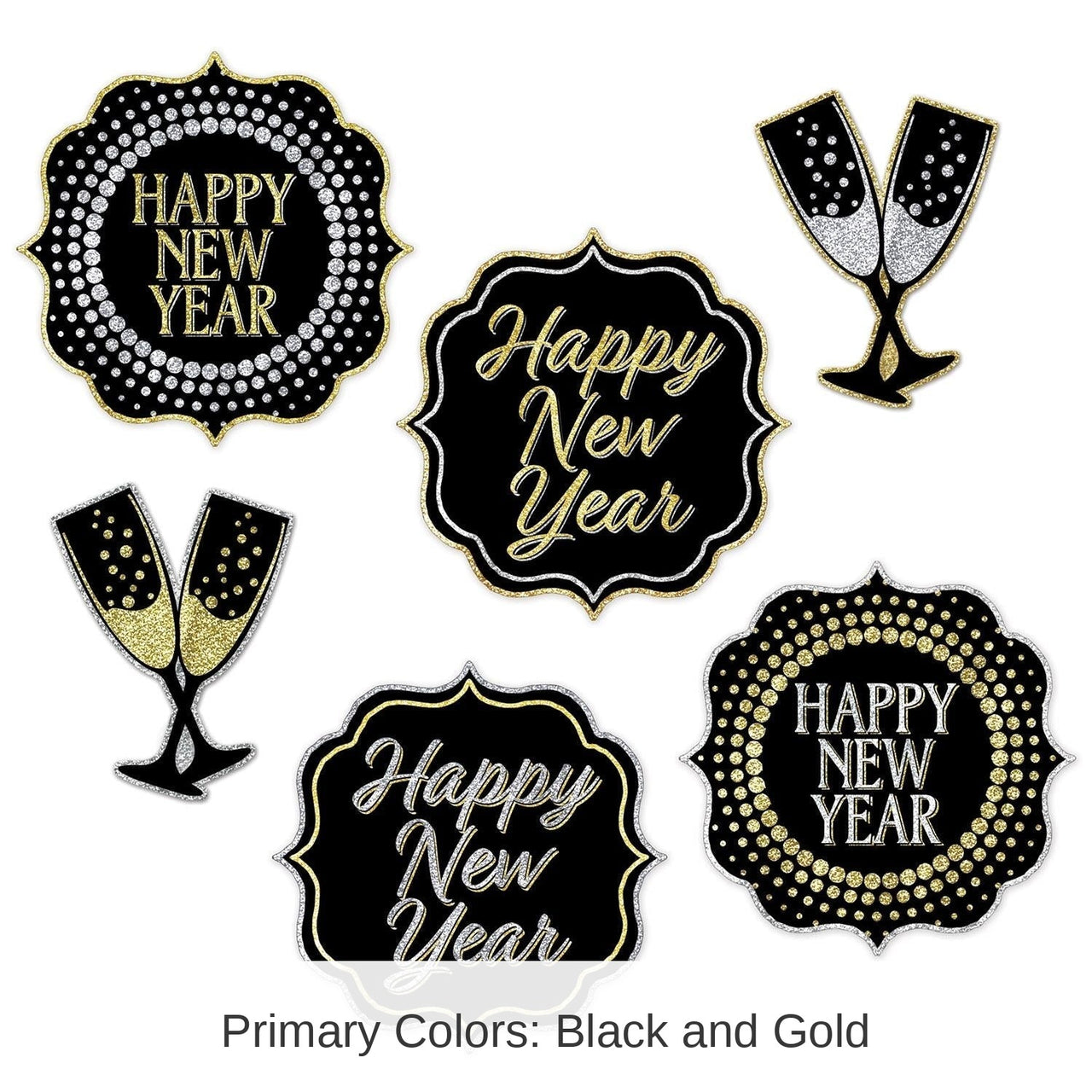 72 Pack Bulk New Year Cutouts