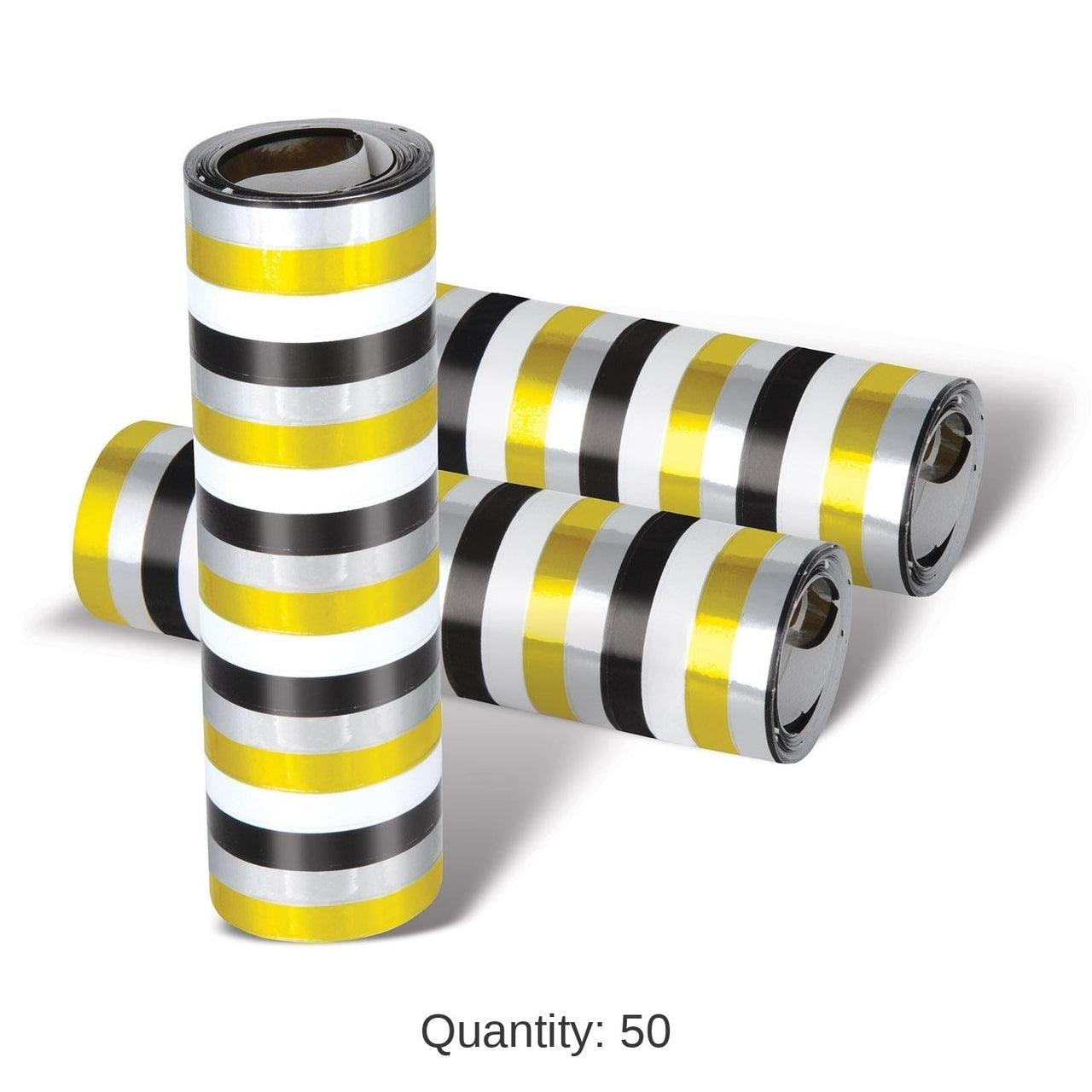 50 Pack Bulk New Year's Eve Metallic Serpentine Throws 18/Roll