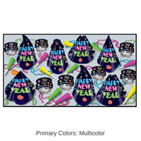 Neon Midnight New Year's Eve Party Kit for 50 People