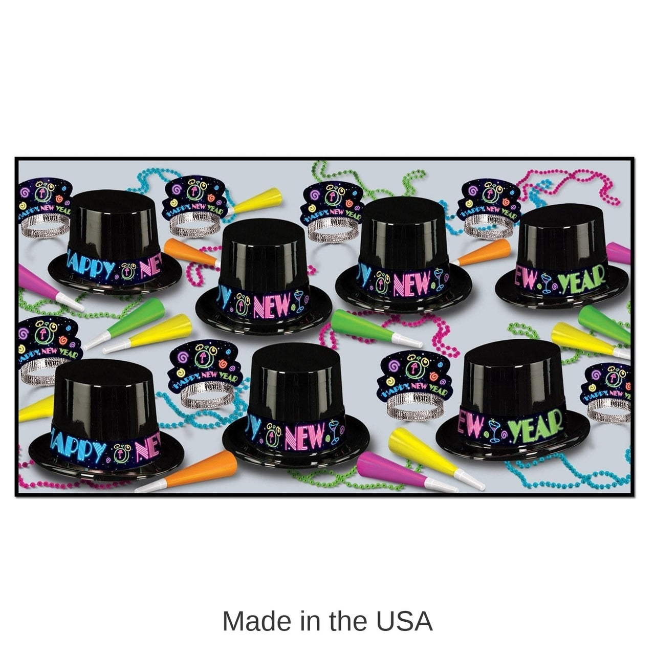 Neon Party New Year's Eve Party Kit for 50 People