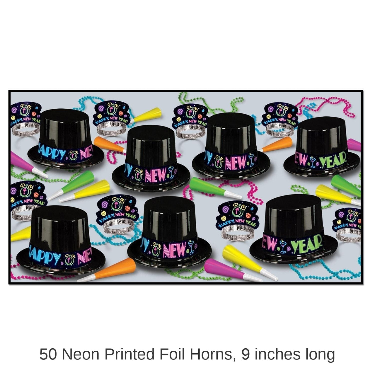 Neon Party New Year's Eve Party Kit for 50 People