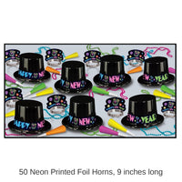 Neon Party New Year's Eve Party Kit for 50 People