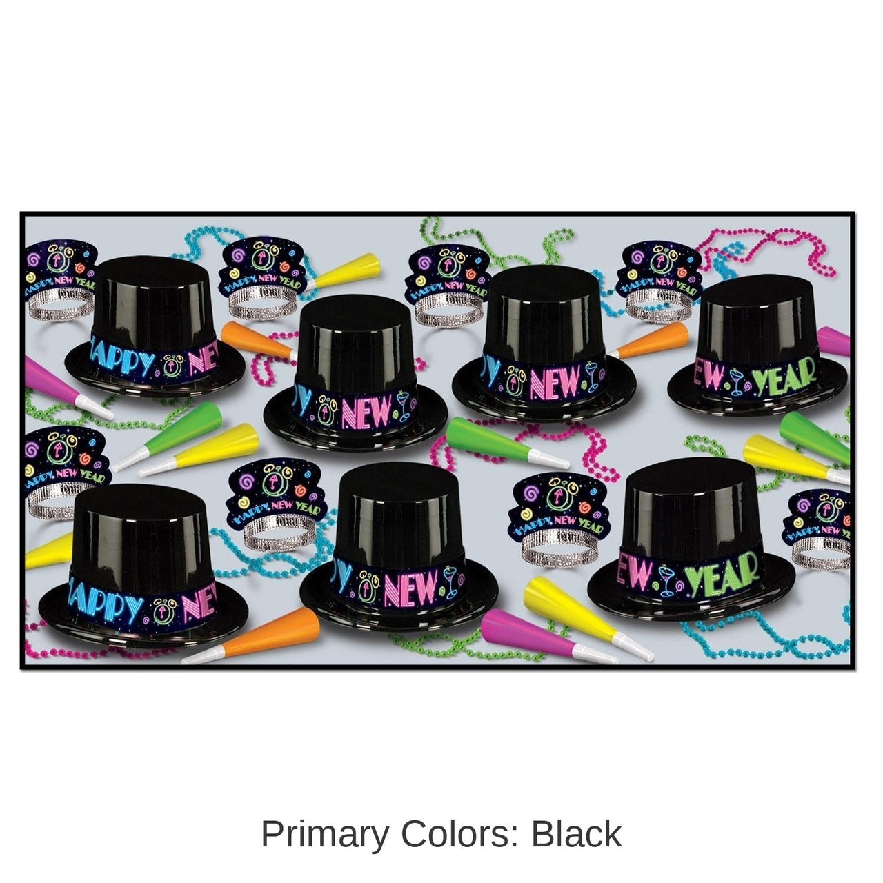 Neon Party New Year's Eve Party Kit for 50 People