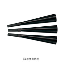 180 Pack Bulk New Year's Eve Packaged Foil Horns - black