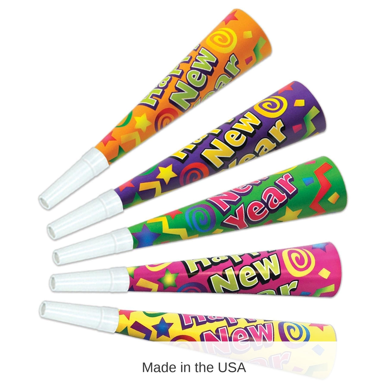 100 Pack Bulk Color-Brite New Years Party Horns