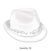 25 Pack Bulk New Year's Eve Chairman White Hat