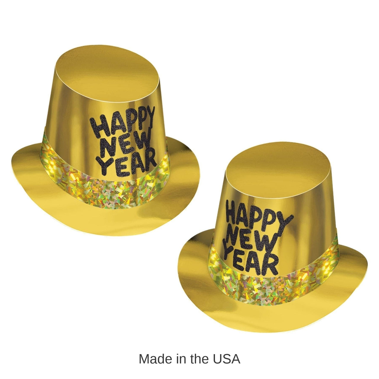 25 Pack Bulk Gold Rush New Years Party Hi-Hat