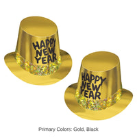 25 Pack Bulk Gold Rush New Years Party Hi-Hat