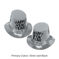 25 Pack Bulk Platinum New Years Party Hi-Hat