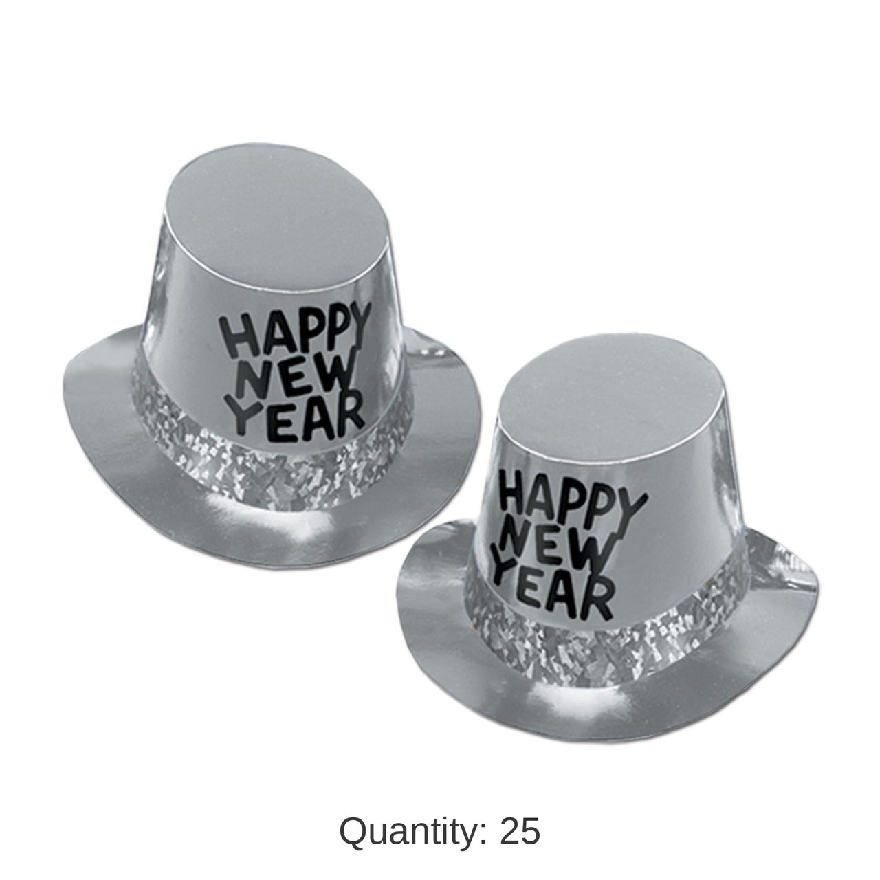 25 Pack Bulk Platinum New Years Party Hi-Hat