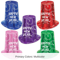 25 Pack Bulk New Year's Eve Midnight Clock Super Hi-Hats