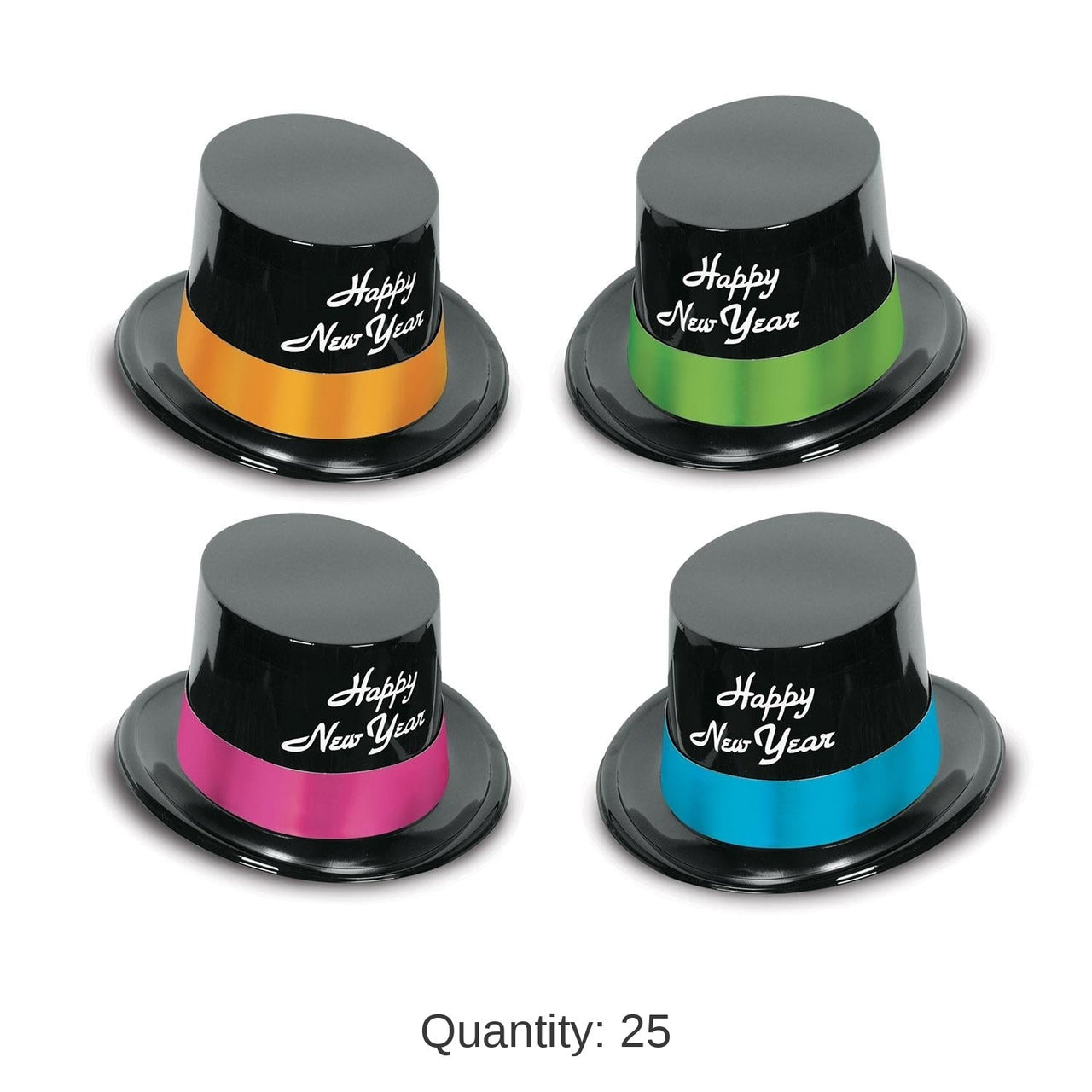 25 Pack Bulk New Year's Eve Neon Legacy Toppers