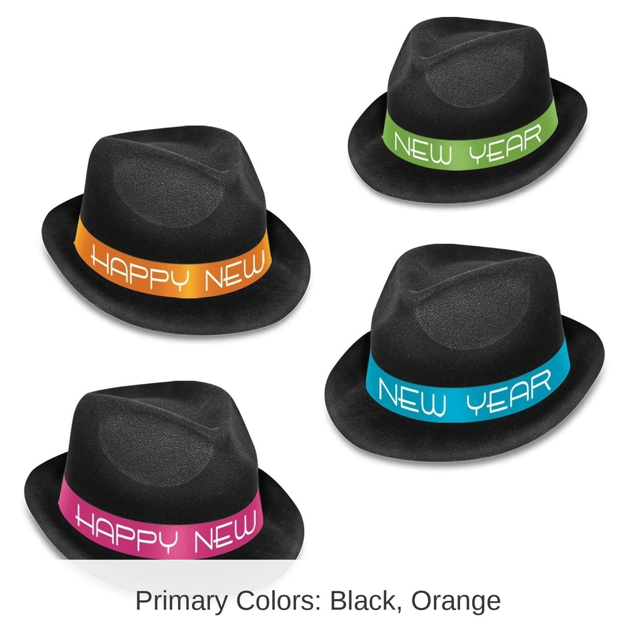 25 Pack Bulk New Year's Eve Neon Glow Chairman Hats