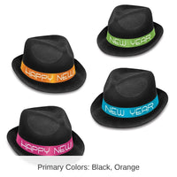 25 Pack Bulk New Year's Eve Neon Glow Chairman Hats