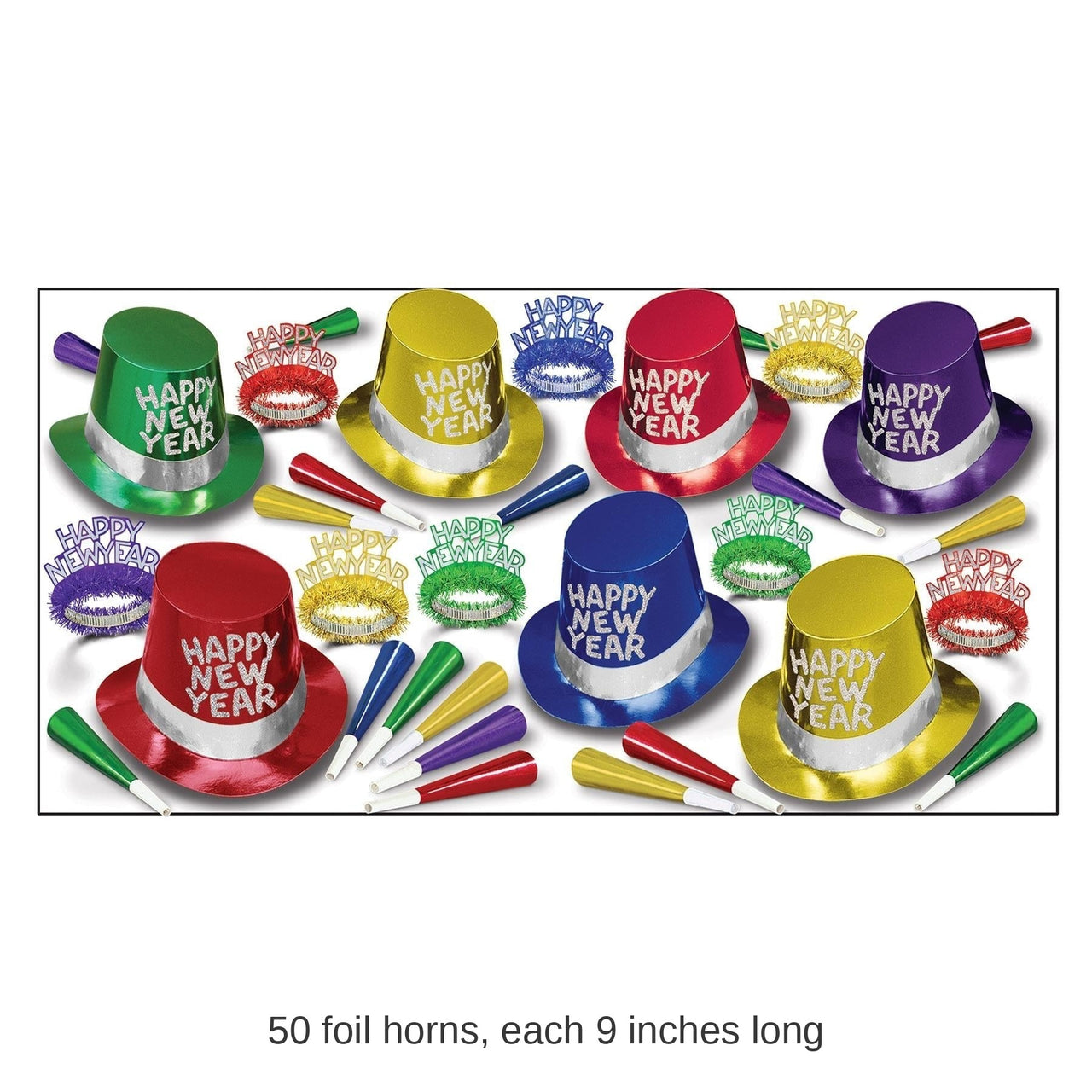 Bulk 42nd Street New Year's Eve Party Kit for 50 People