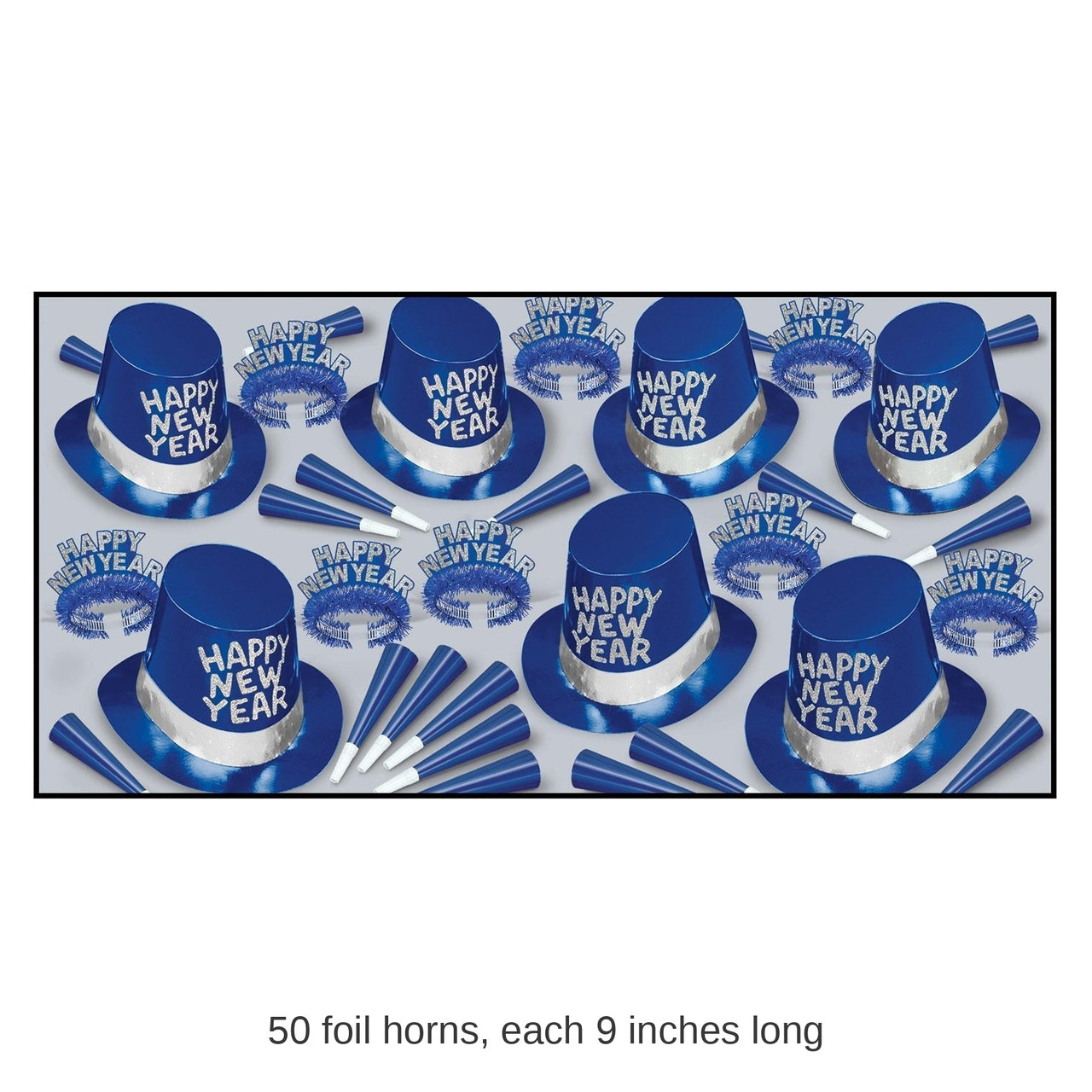 Blue Ice New Year's Eve Party Kit for 50 People