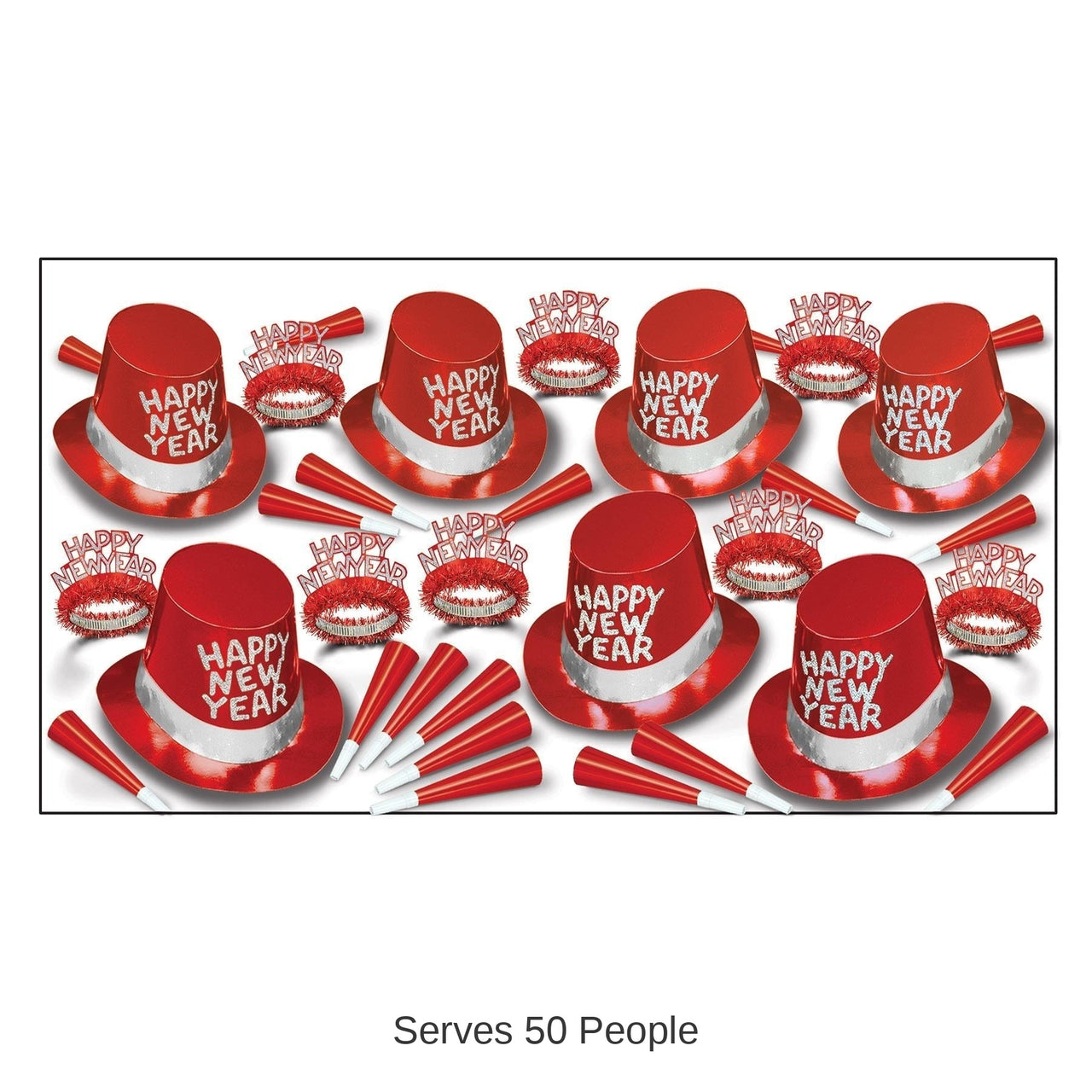 Simply Red New Year's Eve Party Kit for 50 People