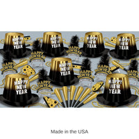 Gold Entertainer New Year's Eve Party Kit for 50 People