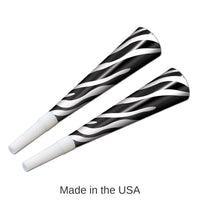 100 Pack Bulk Zebra Print Horns