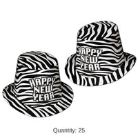 25 Pack Bulk Zebra Print New Years Party Hi-Hat