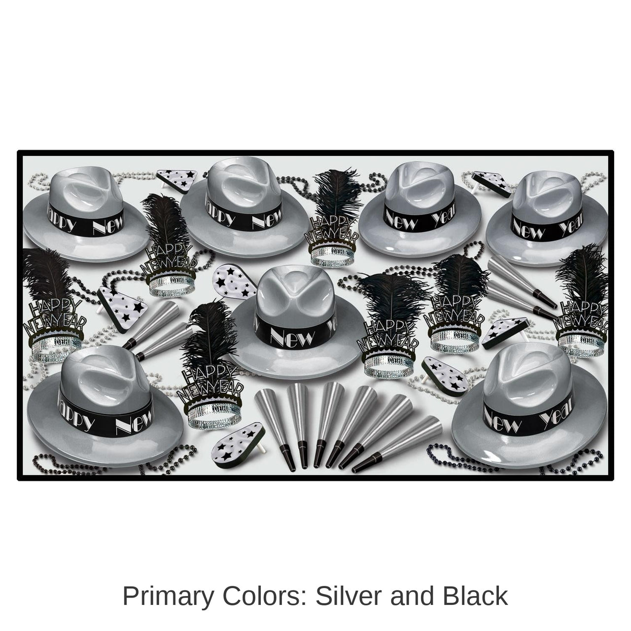Silver Swing New Year's Eve Party Kit for 50 People