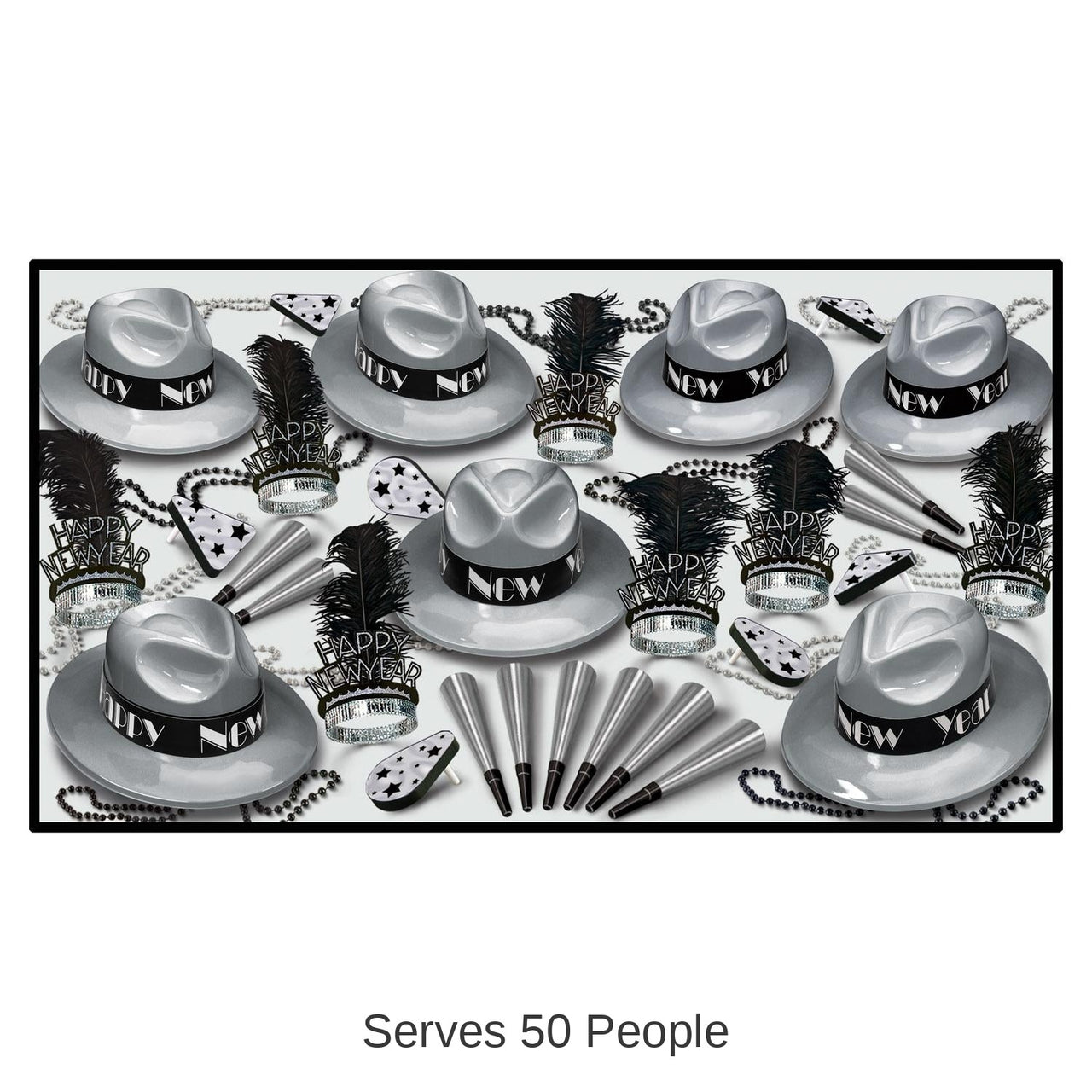Silver Swing New Year's Eve Party Kit for 50 People
