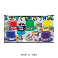 New Year's Eve Rainbow Blast Party Kit for 10