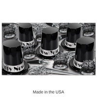 The Big Top Hat Silver New Year's Eve Party Kit for 50 People