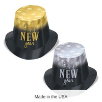 25 Pack Bulk New Year Lights Hi-Hats