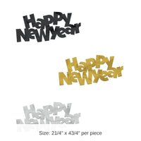 12 Pack Bulk Black, Gold and Silver Jumbo Happy New Year Confetti