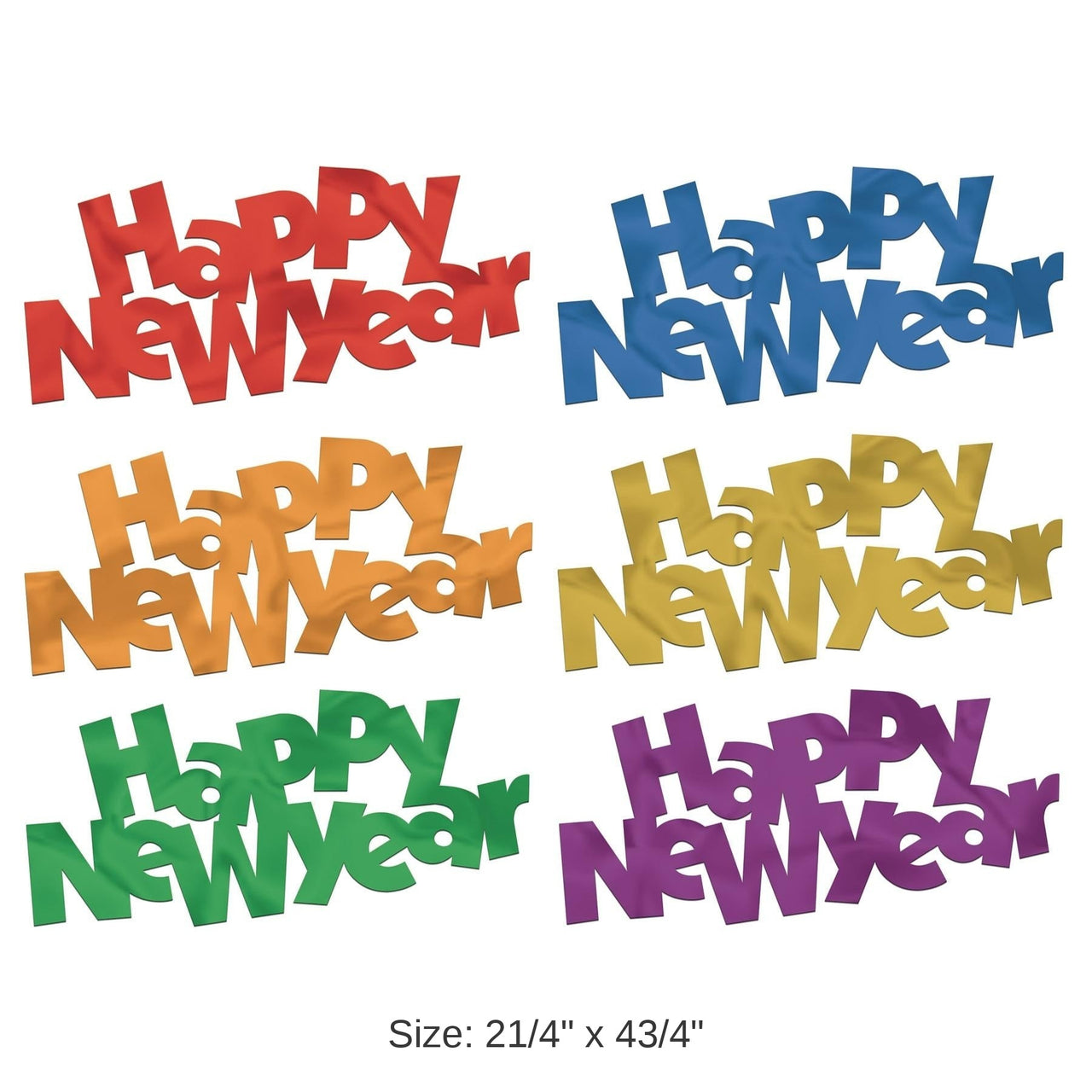 12 Pack Bulk Multi-Color Jumbo Happy New Year Confetti