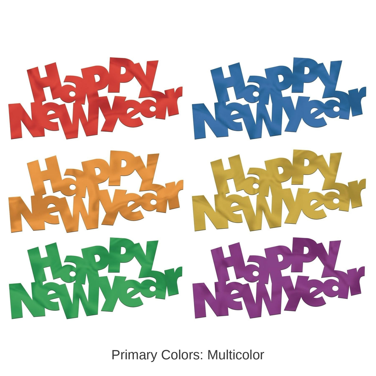 12 Pack Bulk Multi-Color Jumbo Happy New Year Confetti