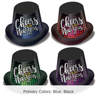 25 Pack Bulk Cheers To The New Year Hi-Hats