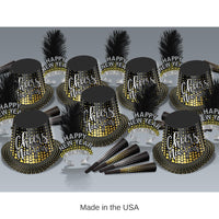 Silver & Gold Cheers To New Year Eve Party Kit for 50 People