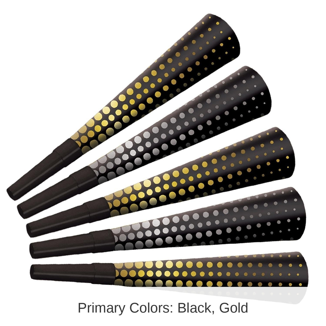 100 Pack Bulk Silver & Gold Cheers To The New Year Horns