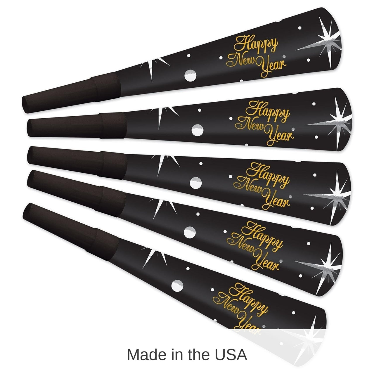 100 Pack Bulk New Year's Eve Shimmer Horns