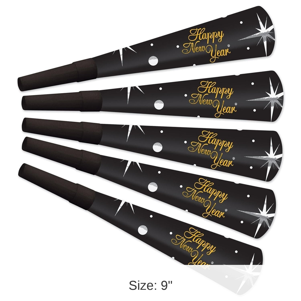 100 Pack Bulk New Year's Eve Shimmer Horns