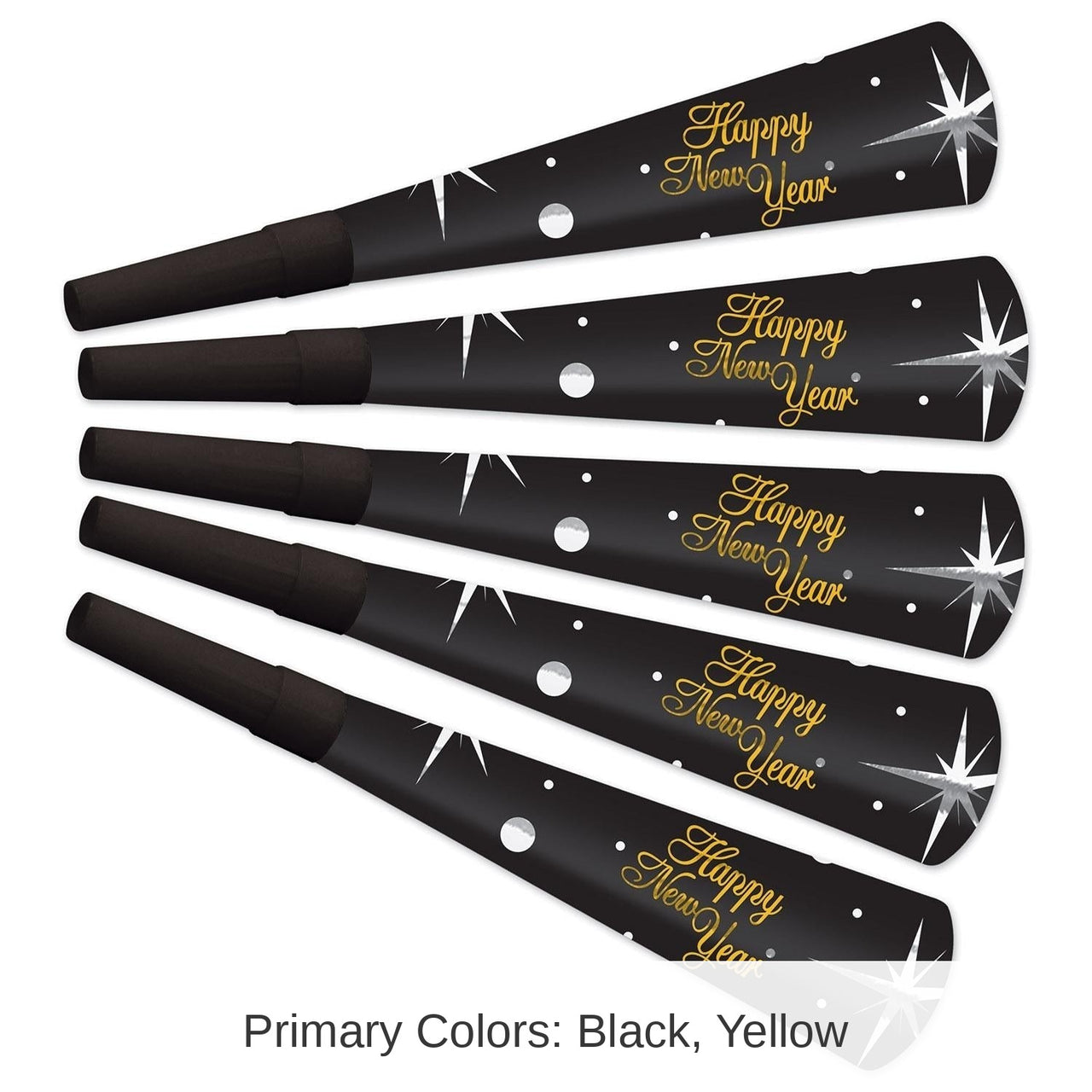 100 Pack Bulk New Year's Eve Shimmer Horns