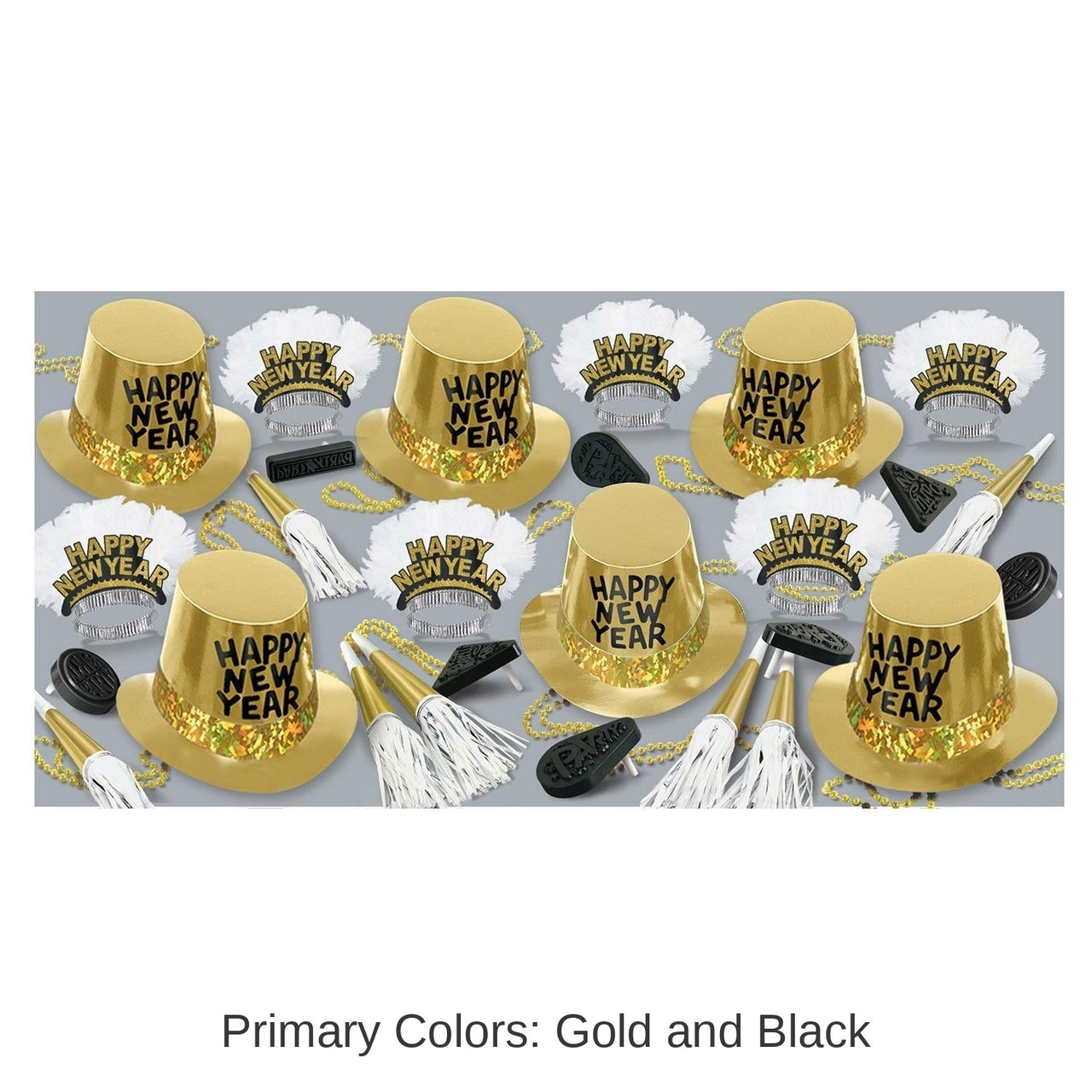 Gold Rush New Year's Eve Party Kit for 50 People