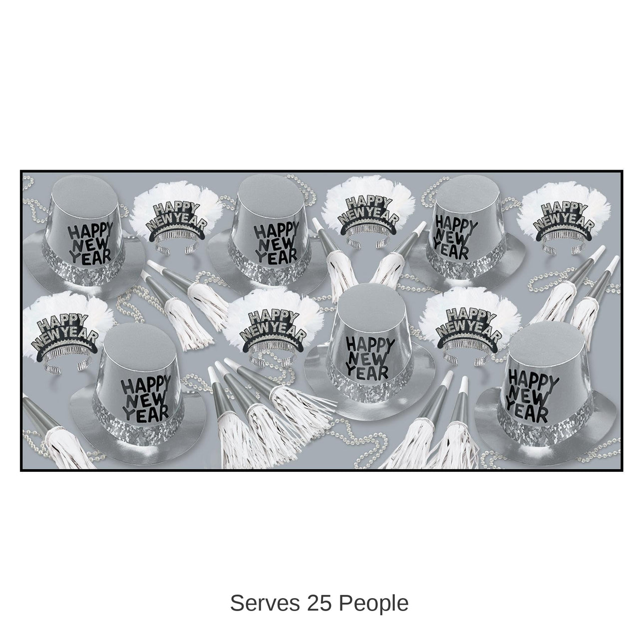 New Year's Eve Platinum Party Kit for 25 People