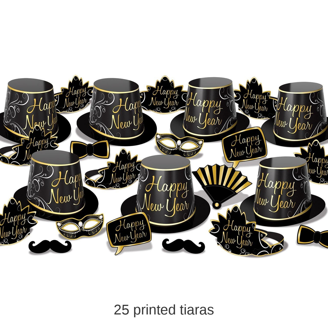 Simply Paper New Year Party Kit for 50- Black
