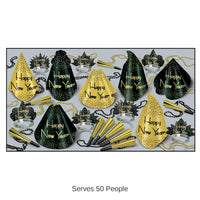 Sparkling Gold New Year's Eve Party Kit for 50 People