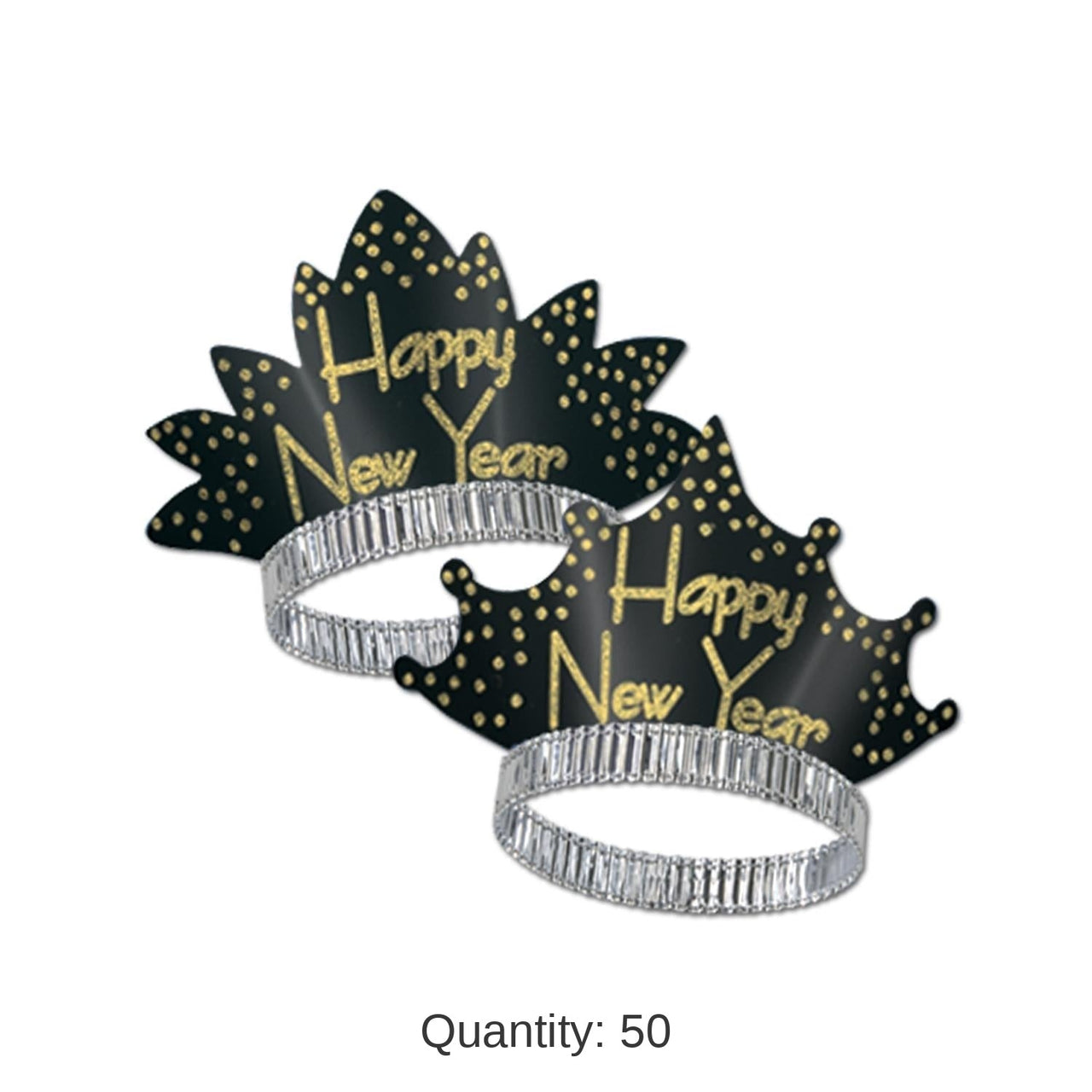 50 Pack Bulk New Year's Eve Sparkling Gold Tiara