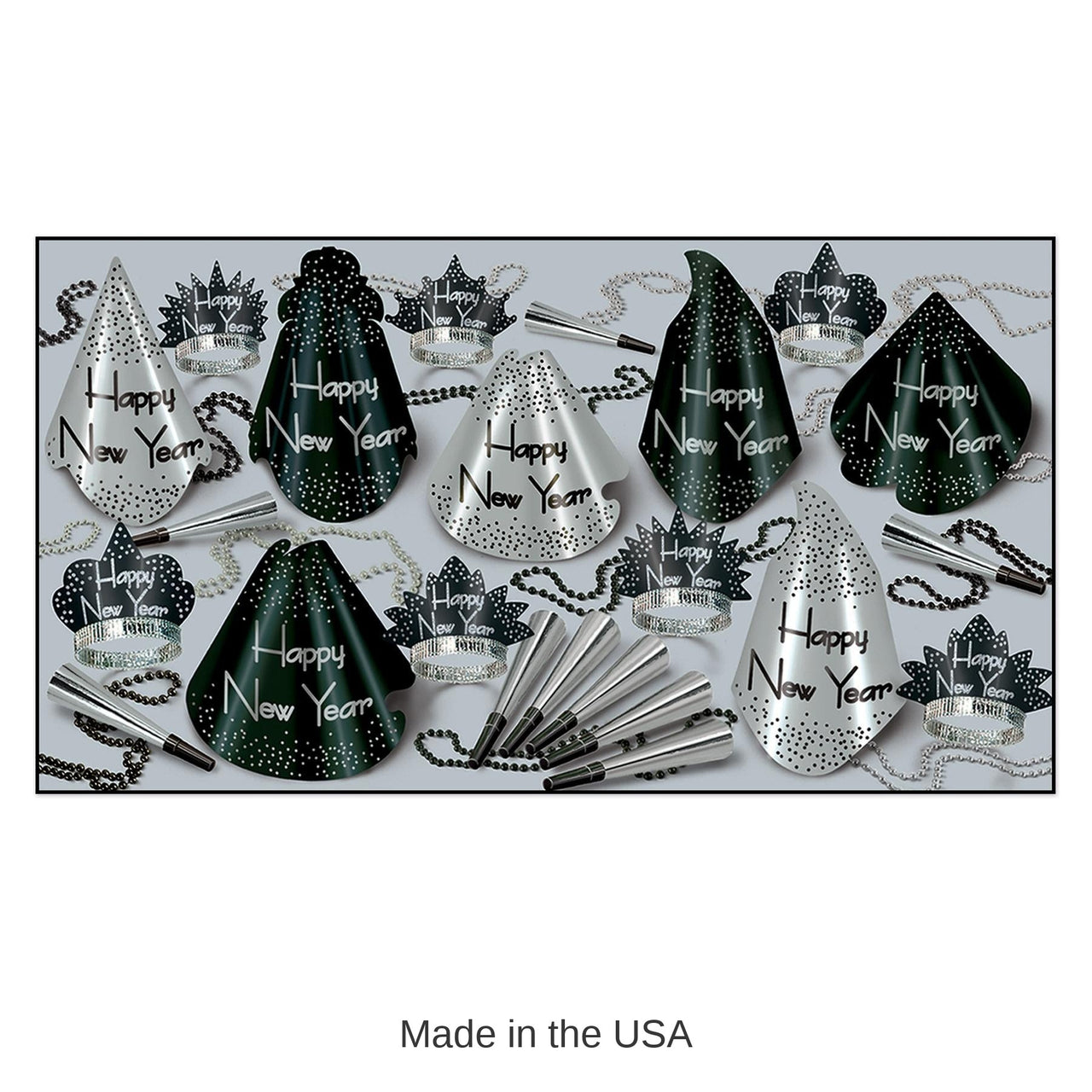 Sparkling Silver New Year's Eve Party Kit for 50 People