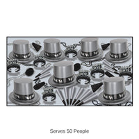 Simply Silver New Year's Eve Party Kit for 50 People