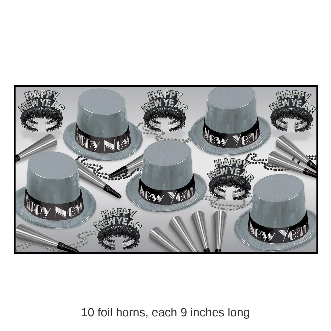 New Year's Eve Simply Silver Party Kit for 10